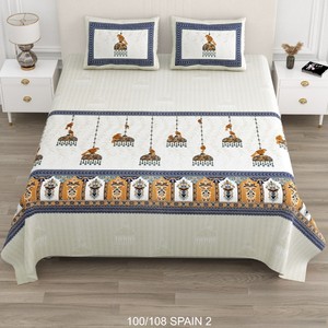 High Quality 100% Cotton Breathable Bedsheet Set 2 Pillow Covers Floral Printed Lightweight Soft All-Season Home Hotel <b>Bedspread</b> - Product Image 2