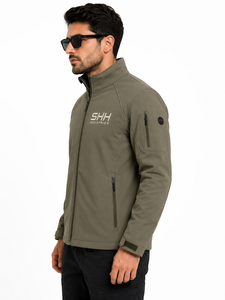 Veste Softshell Homme Personnalisée Imperméable Coupe-Vent Tactique pour Activités de Plein Air et Travail, Fermeture Éclair Intégrale, Col Montant, Logo Brodé, Vente en Gros OEM - Product Image 5