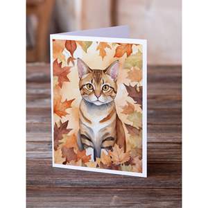 แมวเยอรมันเร็กซ์แปลกๆในฤดูใบไม้ร่วงใบไม้ขนาด8 A7การ์ดเปล่า5x7พร้อมคอลเลกชันการ์ดอวยพรแบบซอง - Product Image 2