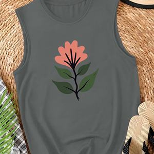 Leaves stylized flower pattern <b>Women's</b> casual <b>vest</b> - Product Image 4