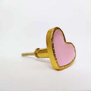 Wholesale Handmade <b>Brass</b> Heart Cabinet <b>Knobs</b> Pink Drawer Door Pulls Decorative Vintage Furniture Handles Dresser Hardware - Product Image 5