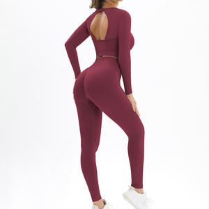 Ensemble de vêtements de sport respirants pour femmes, ensemble de vêtements de sport pour femmes, tenue de yoga 2 pièces avec leggings et soutien-gorge de sport pour les entraînements de fitness - Product Image 1