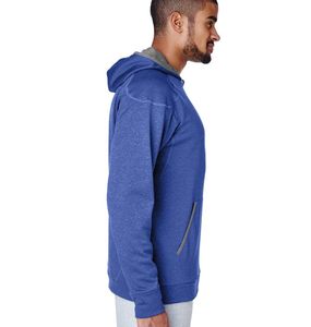 <b>Men's</b> <b>Red</b> Hooded <b>Sweatshirt</b> Solid Color Casual Fleece Pullover Regular Fit Autumn Wear with Kangaroo Pocket 100% Polyester - Product Image 6