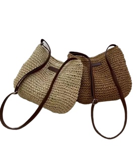 Bolsos de Mano de Paja Elegantes y Casuales de Gran Capacidad Hechos a Mano, Bolsos de Hombro de Paja Personalizados para Damas, Productos al por Mayor - Product Image 1