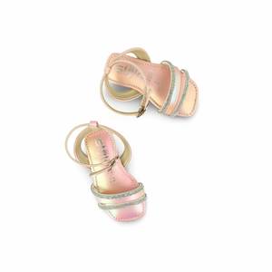 Sandalias de tacón rosa para niñas KD9897 Calzado elegante - Product Image 1