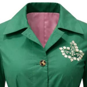 AKA Trench <b>Coat</b> <b>Women</b> Green Belted Long <b>Coat</b> Elegant Outerwear <b>Double</b> <b>Breasted</b> Sorority Greek Apparel Stylish Fashion Jacket - Product Image 2