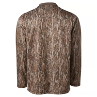 Chemise de chasse camouflage à manches longues pour homme, col montant zippé, veste camouflage pour la chasse en plein air