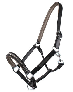 Harnais de cheval en cuir élégant et de qualité supérieure, réglable, avec boucles en laiton argenté, quincaillerie robuste, option de logo personnalisé pour usage quotidien - Product Image 1