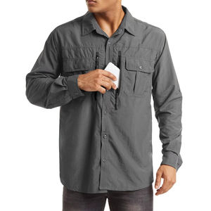 เสื้อเดินป่าสำหรับผู้ชาย ผลิตโดยผู้ผลิตเสื้อผ้าผู้ชาย น้ำหนักเบา สีพื้น แฟชั่น เสื้อผู้ชาย สวมใส่สบาย ง่ายต่อการสวมใส่ เสื้อเดินป่าสำหรับผู้ชาย - Product Image 2