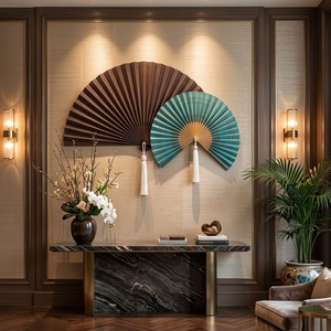 Abanico de Bambú Tejido a Mano, Decoración de Pared Colgante de Bambú con Borla, Estilo Zen Asiático, Arte para Sala de Estar, Venta al por Mayor - Product Image 2