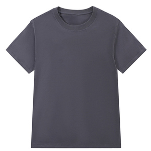 T-shirt col rond coupe classique personnalisé avec logo OEM, pour couple, été, coton pur, manches courtes, couleur unie, poids lourd - Product Image 3