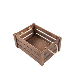 Panier à pain rustique en pin avec poignées en cuir - Vente en gros - Product Image 5
