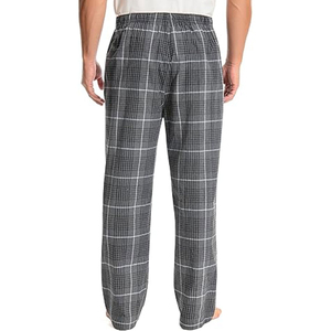 Men's <b>Plaid</b> Cotton Pajama <b>Pants</b> Elastic Waist Drawstring Casual Breathable Lightweight Oxford Fabric Flat Front Pockets Spring - Product Image 4