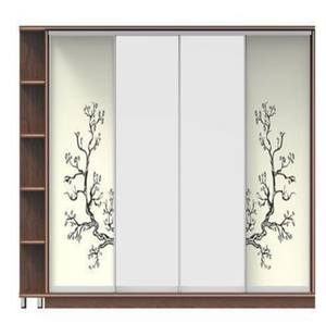 Armoire rustique en bois massif à 2 portes, avec panneaux en verre à treillis carré et tiroirs inférieurs. Disponible à prix de gros. - Product Image 2