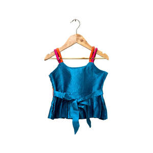 เสื้อ sharara ประดับของผู้หญิงในดีไซน์แขนกุดสีน้ำเงิน & สีชมพู - Product Image 5