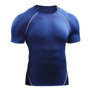 Compression T-shirt Men Summer Sportswear Front Long Sleeve High Quality Quick Dry Eco-Friendly Breathable Athletic Gym T-Shirt - Product Image 3