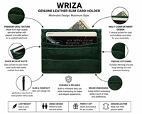 WRIZA Dompet Minimalis Tempat Kartu Kulit Asli Gaya Inggris dengan Tekstur Kulit Buaya Premium Desain Ringkas untuk Pria dan Wanita