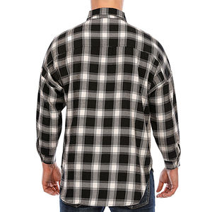 Camisas de vestir formales e informales de franela 100% algodón para hombre, transpirables, de manga larga, para otoño, con estampado intenso, al por mayor - Product Image 5