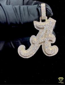 Luxury <b>Initial</b> " A " Pendant Full Iced Out Moissanite Diamond Hip Hop Chain <b>Necklace</b> - Product Image 1