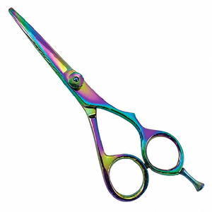 กรรไกรตัดผมสีรุ้งแบบมืออาชีพสำหรับร้านตัดผม ผลิตจากสแตนเลส ผลิตในประเทศปากีสถาน รับทำโลโก้ OEM - Product Image 2