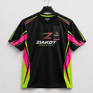 ZIAKOT industry New design Men's Custom White Black-Aqua Performance T-<b>Shirt</b> - Product Image 4
