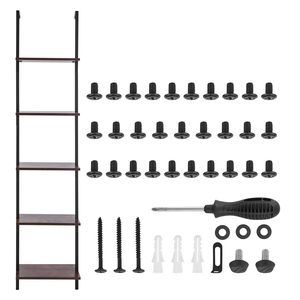 Scaffale a Scala a 5 Ripiani, Libreria Aperta a Parete con Struttura in Metallo 15.6x11.8in, Scaffalatura per Oggetti Vari - Product Image 1