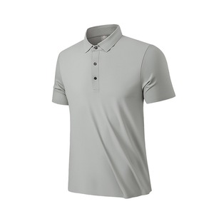 Camisa Polo Oxford de Manga Corta para Hombre, Color Sólido, Cierre de Botones, Corte Regular Informal, Gris - Product Image 4