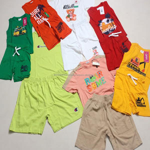 Lots de vêtements d'été en coton pour garçons et filles, enfants et jeunes, ensembles d'extérieur, styles variés, en gros, pour fournisseurs - Product Image 2