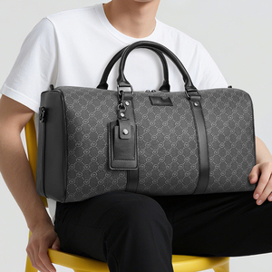 Sac de week-end en cuir avec compartiment à chaussures, fermeture éclair, sac de voyage extensible pour le week-end - Product Image 6
