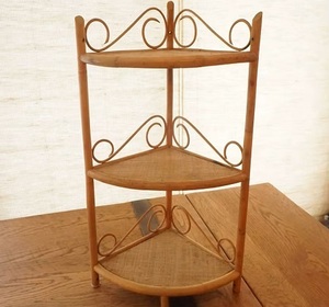 Elegant Bamboo Corner Shelf Three Tier <b>Storage</b> Rack Contemporary Design Home <b>Stool</b> Ottoman Living Room Furniture Apartment Decor - Product Image 4