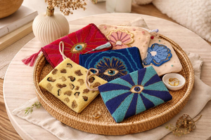 Premium Designer Embroidery Clutch Purse with Tassel Potli <b>Bag</b> for <b>Women</b> Wedding <b>Festival</b> Collection - Product Image 1