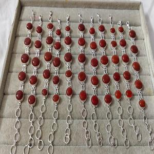 Beautiful AAA-Grade <b>Red</b> Carnelian <b>Bracelet</b> Engraved Multi-Fluorite Starch Elastic Beads Carved Love Design Wholesale Gemstones - Product Image 3