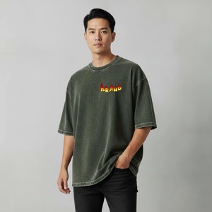 T-shirt Homme Respirant à Séchage Rapide, Design Personnalisé, Effet Délavé, Impression Logo Personnalisée, Manches Courtes, Coupe Oversize, Meilleure Vente - Product Image 1