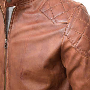 Veste de motard vintage en cuir véritable pour homme, style rétro, coupe slim, fermeture éclair, coupe-vent, respirante, veste d'hiver pour homme - Product Image 5