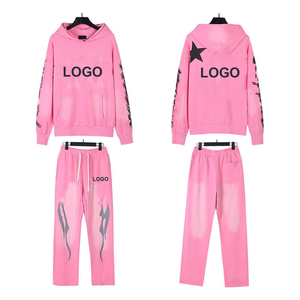 Conjunto de Sudadera con Capucha y Pantalones Deportivos Vintage Lavados, Estilo Urbano Oversize, Efecto Degradado Decolorado, Venta al Por Mayor Personalizada, Nueva Colección 2026 - Product Image 2