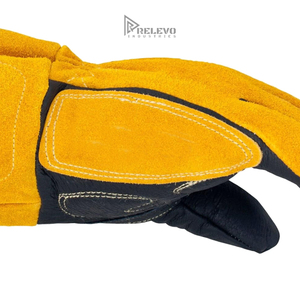 Guantes de Soldadura de Cuero Vacuno de Grado Industrial, Guantes Resistentes al Calor con Protección Fuerte y Anti-Cortes - Product Image 3