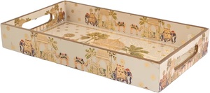 Plateau de service alimentaire en bois de qualité supérieure Unicorn Handicrafts avec poignées pour la maison, les repas, le café, le thé, le petit-déjeuner, les collations et les réceptions - Product Image 6