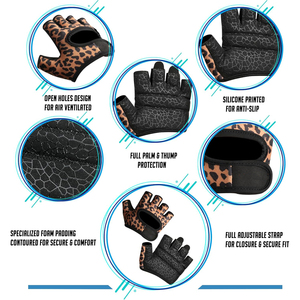 High Quality Half Finger Gym Gloves Workout Leather Gloves for <b>Weight</b> Lifting Fitness Training Breathable Design Gym Gloves - Product Image 6
