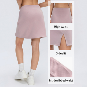 Jupes plissées enveloppantes décontractées de luxe avec logo personnalisé pour femmes, élégantes, pour le tennis et le golf en extérieur, avec fente latérale, unies, coupe basse, mini, été - Product Image 6