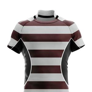 Tenues de rugby unisexes, fabrication OEM, haute qualité, sublimation, logo personnalisé, respirant, séchage rapide, 100% polyester, personnalisable pour équipe. - Product Image 4