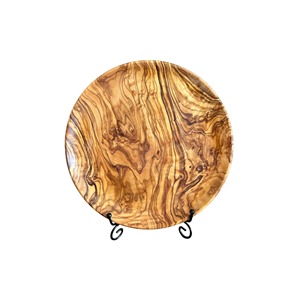 Plateau rond en bois d'olivier tunisien fait main, décoratif, écologique et de haute qualité - Product Image 3