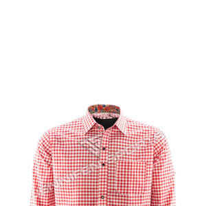 Chemise Trachten pour Homme Style Bavarois Allemagne Oktoberfest 2026 Rouge & Blanc Anti-Plis Été Haute Qualité - Product Image 3