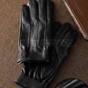 Gants de conduite noirs en cuir d'agneau véritable pour hommes et femmes, fournisseur en gros OEM, qualité supérieure, gants de conduite à doigts complets - Product Image 4