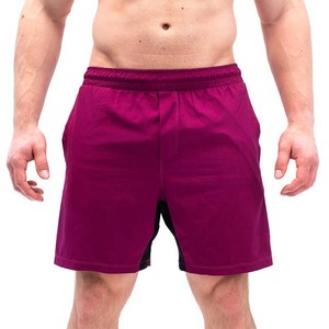 Short de bain pour hommes, couleur unie, séchage rapide, avec poches, taille élastique, longueur moyenne, vêtements de bain décontractés, violet - Product Image 2