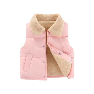 Chaleco Acolchado para Mujer con Cuello de Piel Sintética, Cierre de Botones, Invierno, Relleno de Poliéster, Corto - Product Image 4