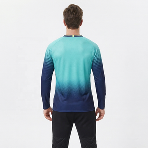 Ensemble de maillot de football à manches longues pour homme, dégradé, respirant, à séchage rapide, coupe ajustée, col en V - Product Image 3