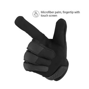 Guantes de Seguridad de Poliéster Negro con Puntas de Dedos Texturizadas, Antideslizantes, con Muñequera Elástica, Equipo de Protección de Uso General - Product Image 3
