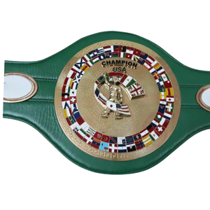 Ceinture de champion de lutte américaine verte avec drapeaux, design personnalisé, ceinture de champion plaquée or, qualité supérieure - Product Image 5