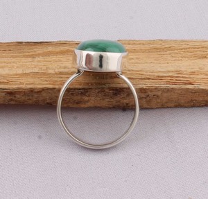 Wholesale 925 Sterling <b>Silver</b> Natural Malachite Classic Party Oval Green Gemstone Bezel Set Handmade <b>Statement</b> <b>Ring</b> - Product Image 5