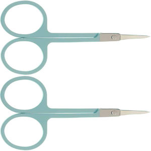 Light Blue Professional Manicure Scissors Stainless Steel Cuticle Tool Straight Curved Tip for Nail Care Use Synthetic Hair - Product Image 4